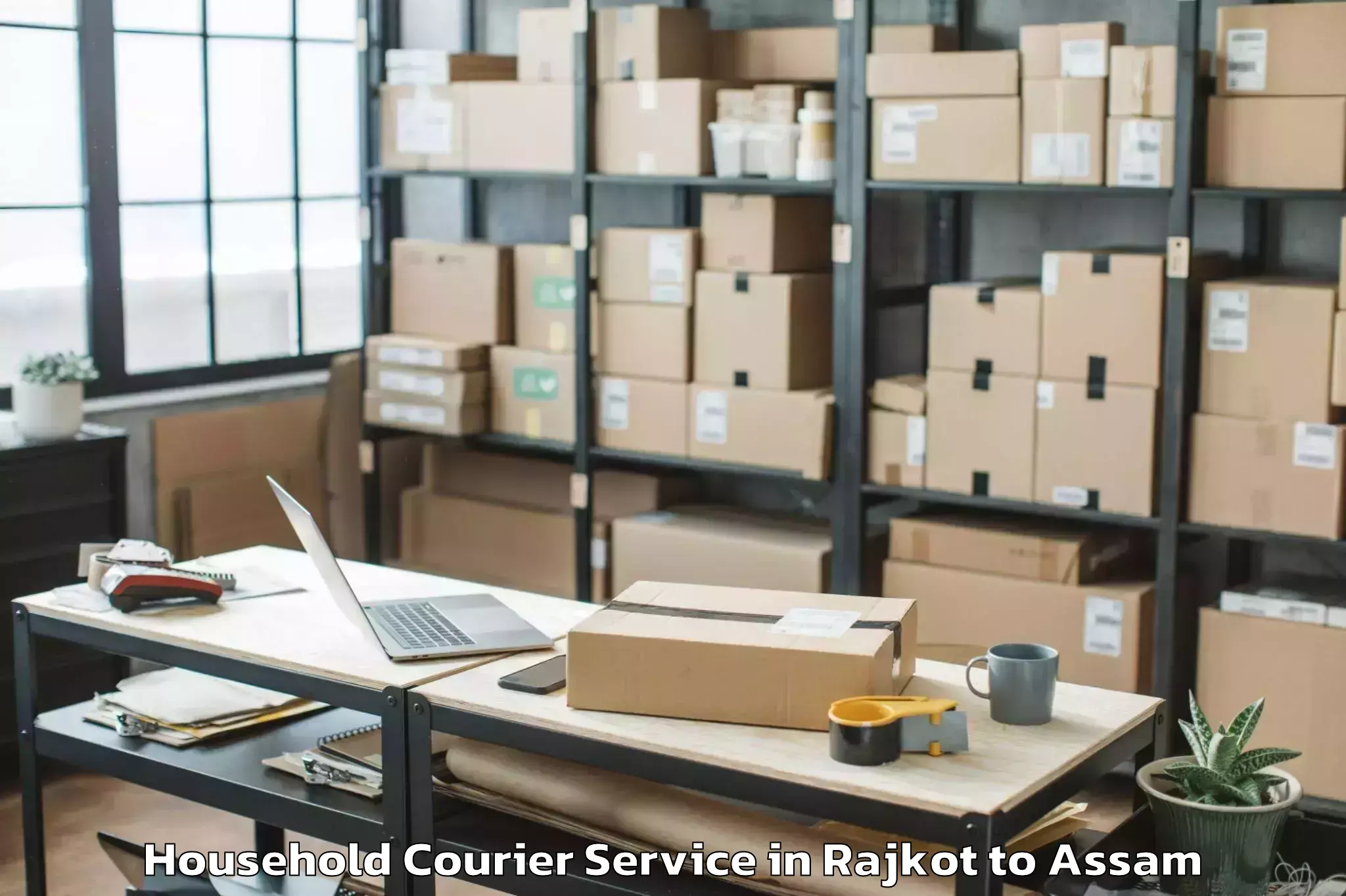 Book Rajkot to Salonibari Airport Tez Household Courier